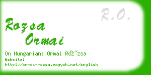 rozsa ormai business card